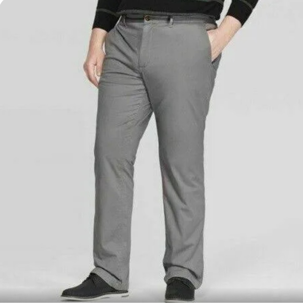 New! Flannel-lined Chino Gray Size 50 x 30 Big & Tall Goodfellow & Co.